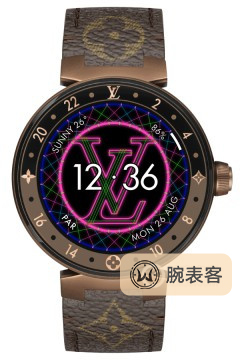 路易·威登智能腕表Tambour Horizon啞光棕色智能腕表
